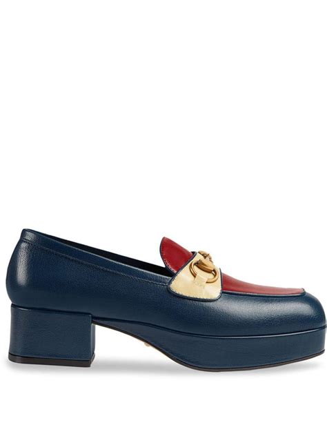 blue leather gucci horsebit loafer|gucci harald horsebit platform loafer.